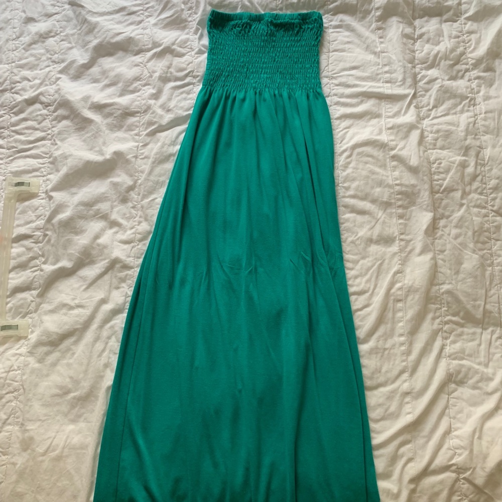 Teal blue maxi dress